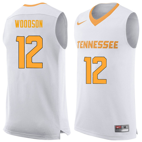 Men #12 Brad Woodson Tennessee Volunteers College Basketball Jerseys Sale-White